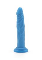 niebieskie silikonowe dildo z przyssawką 19 cm