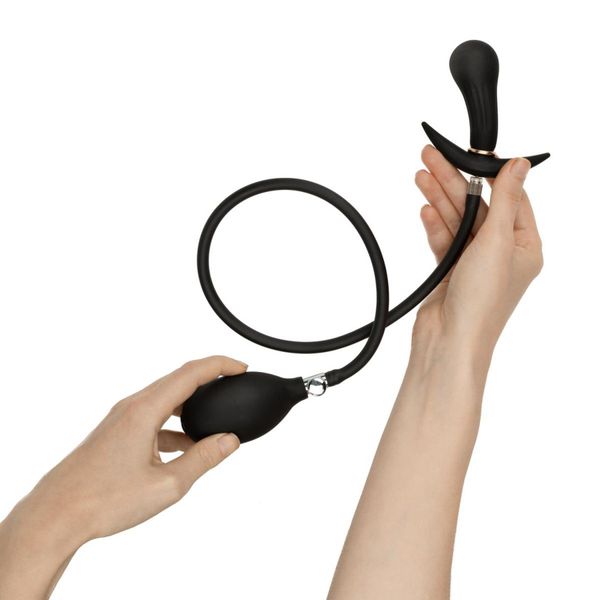Anal Collection - Inflatable Butt Plug With Pump 8 Cm - Black zdjęcie 3
