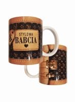 kubek 330ml stylowa babcia brąz | k142