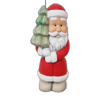 figurka ceramiczna mikołaj  z choinką 28cm