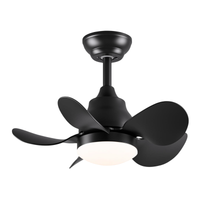 Wentylator Sufitowy z Oświetleniem LED Czarny 55 cm Cichy 6 Prędkości Pilot