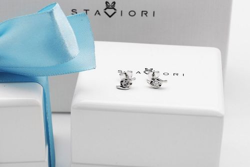 Złote kolczyki KBD5523 - Diament na Arena.pl