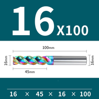 Frez 3 Ostrzowy z Węglika Spiekanego z Powłoką DLC Rozmiar: Ø16x45x16Dx100L