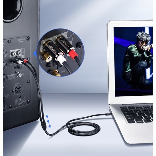 KABEL AUDIO UGREEN MINI JACK 3,5 mm DO 2RCA CINCH MOCNY PRZEWÓD 3M na Arena.pl