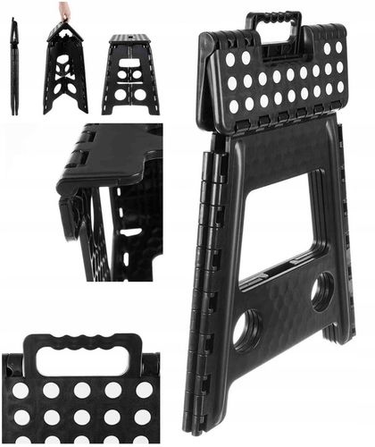 STOŁEK SKŁADANY CZARNO-BIAŁY 39CM na Arena.pl