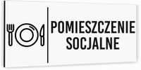 Tabliczka na drzwi POMIESZCZENIE SOCJALNE Aluminium BIAŁA Dibond NADRUK UV