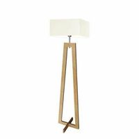 Lampa podłogowa JAWA abażur ecru stelaż dębowy