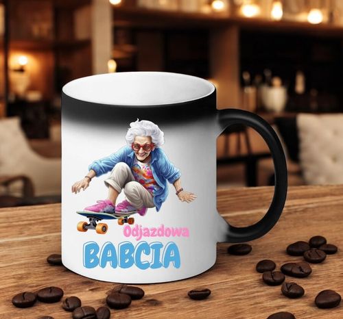 KUBEK MAGICZNY Z NADRUKIEM PREZENT NA DZIEŃ BABCI URODZINY BABCIA na Arena.pl
