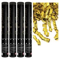 KONFETTI STRZELAJĄCE TUBY SERPENTYNY ZŁOTE ŚLUB ROCZNICA ROZWÓD 4 x 40cm