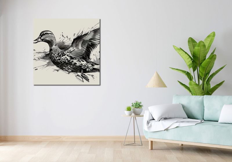 Obraz 90x90cm Gracja Kaczki w Locie zdjęcie 2