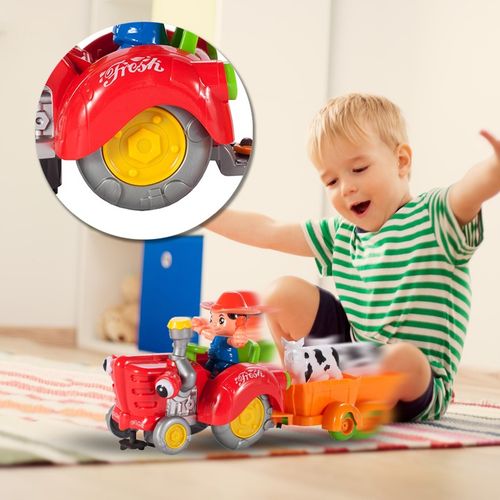 TRAKTOR TRAKTOREK FARMERA Z PRZYCZEPKĄ INTERAKTYWNY JEŹDZI ŚPIEWA KRÓWKA na Arena.pl