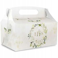 PUDEŁKO na ciasto PIERWSZA KOMUNIA ecru IHS 5 szt