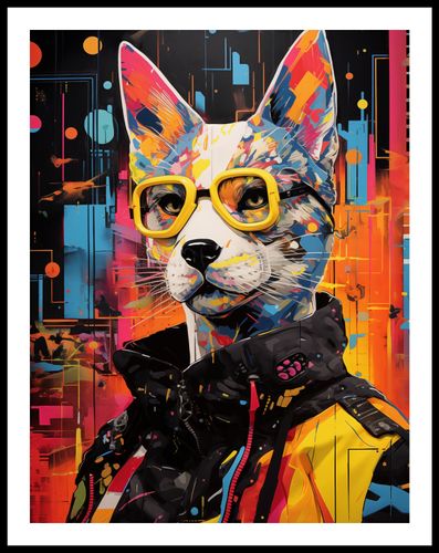 Plakat 50x65cm Kot w Miejskim Stylu na Arena.pl
