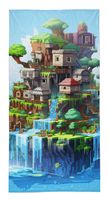 Ręcznik  licencyjny 70x140cm - MINECRAFT DOMKI