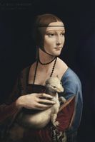 Plakat 40x60cm Dama z Łasiczką, Da Vinci Vintage do Salonu
