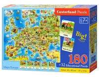 Puzzle 180 elementów. Mapa Europy z quizem