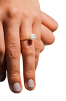 Pierścionek pozłacany 14k z naturalną perłą