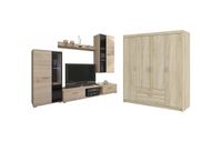 Zestaw mebli Meblościanka + Duża Szafa Dąb Sonoma