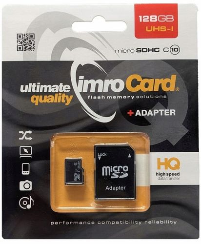 Karta Pamięci IMRO microSD 128GB 100MB/s HIGHSPEED z Adapterem na Arena.pl