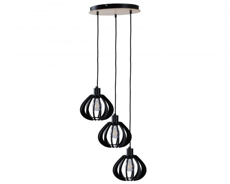 Lampa wisząca 3xE27 NICOLETA BLACK AND NATURAL 816 zdjęcie 1