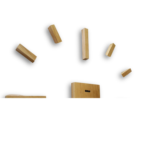 Zegar Ścienny Drewniany Duży 3D Przyklejany Na Ścianę Do Salonu Dębowy Loft na Arena.pl