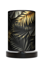 Lampa stołowa - drewniana mała - Gold Aloha (złoto-czarna)