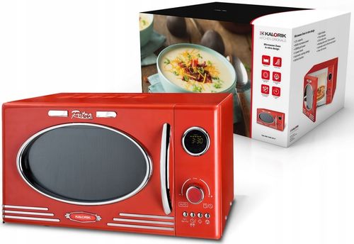 KUCHENKA MIKROFALOWA GRILL MIKROFALÓWKA RETRO 1000W 23L CZERWONA MIKROFALA na Arena.pl