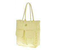 Laura Biaggi pojemna torebka shopper dwie kieszenie żółty groszek mat AB319