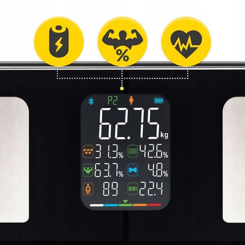WAGA ŁAZIENKOWA ANALITYCZNA ELEKTRONICZNA POMIAR TŁUSZCZU BMI SZKLANA na Arena.pl