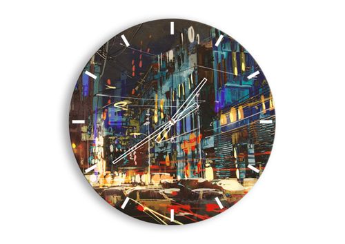 Zegar Ścienny - Miasto Centrum Auto - 60X60 Cm - C3Ar60X60-3787 na Arena.pl
