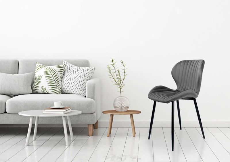 Krzesło welurowe DALLAS VELVET grafitowe zdjęcie 2