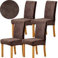 ZESTAW 4 SZT POKROWIEC NA KRZESŁO WELUR TŁOCZONY