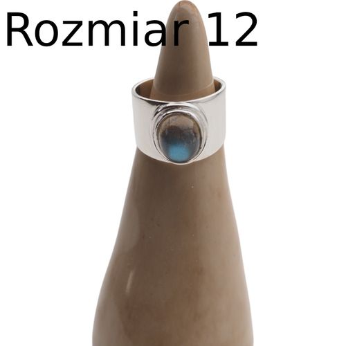 Pierścionek sygnet - Labradoryt owalny i srebro 12 (Średnica wewnętrzna 16,33 mm) na Arena.pl