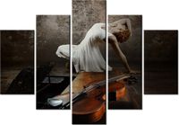 105CM 150CM OBRAZ 5 ELEM BALERINA TAŃCU DRUK