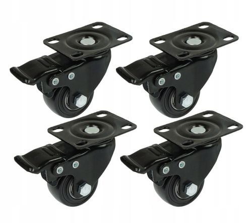 Kółko meblowe obrotowe gumowane 30 - 40 kg, fi 40, z hamulcem na Arena.pl