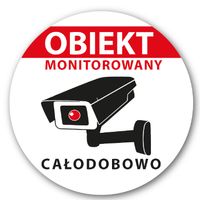 Naklejka OBIEKT MONITOROWANY monitoring  całodobowy 10cm
