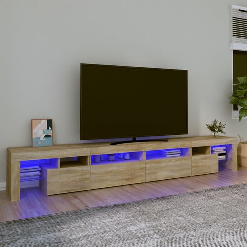 Szafka pod TV z oświetleniem LED, dąb sonoma, 260x36,5x40 cm na Arena.pl