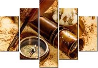 105CM 150CM ZEGAR 5 ELEM STARA MAPA DRUK OBRAZ