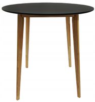 Stół EMMA fi80 cm czarny okrągły skandynawski do kuchni i jadalni