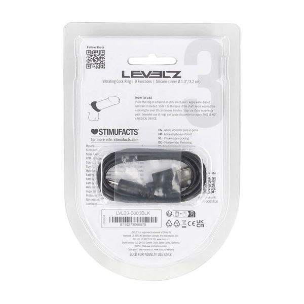 Sealed Liquid Silicone Vibrating Cockring - Black zdjęcie 3