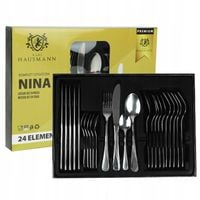 SZTUĆCE zestaw komplet sztućców POŁYSK 24 el stal