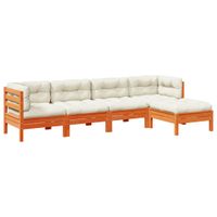 5-cz. zestaw mebli ogrodowych z poduszkami, woskowy brąz, sosna