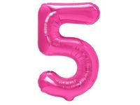 Balon foliowy "cyfra 5", ciemno różowa, 100 cm [balon na hel]