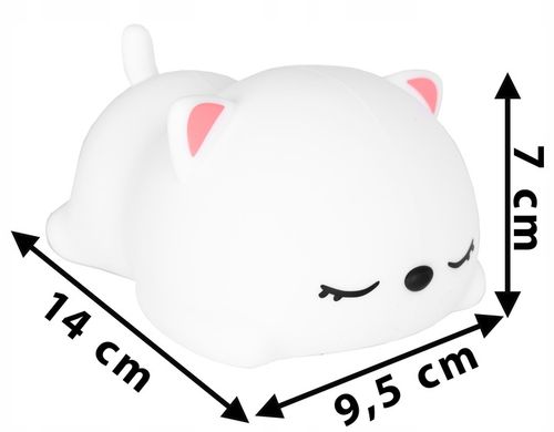 LAMPKA NOCNA DLA DZIECI KOLOROWA SILIKONOWA KOTEK LED RGB USB 16 KOLORÓW na Arena.pl