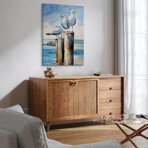 Obraz Na Płótnie Abstrakcyjne Mewy 50cm x 70cm na Arena.pl