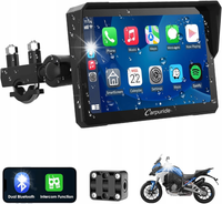 Carpuride W702 Pro motocyklowy CarPlay Android Auto Interkom 2x Bluetooth