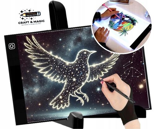 TABLET GRAFICZNY + SZABLONY! AUTA BRIGHTPAD DESK AKREŚLARSKA TABLICA LED na Arena.pl