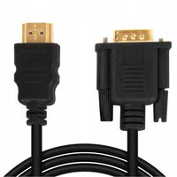 KABEL PRZEWÓD PRZEJŚCIÓWKA KONWERTER ADAPTER HDMI - VGA POZŁACANY 3D 2m