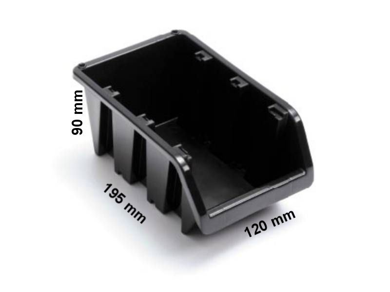 5 X POJEMNIK magazynowy NP8 CZARNY+listwa metalowa zdjęcie 3