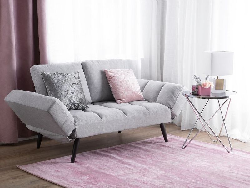 Sofa rozkładana jasnoszara BREKKE zdjęcie 2